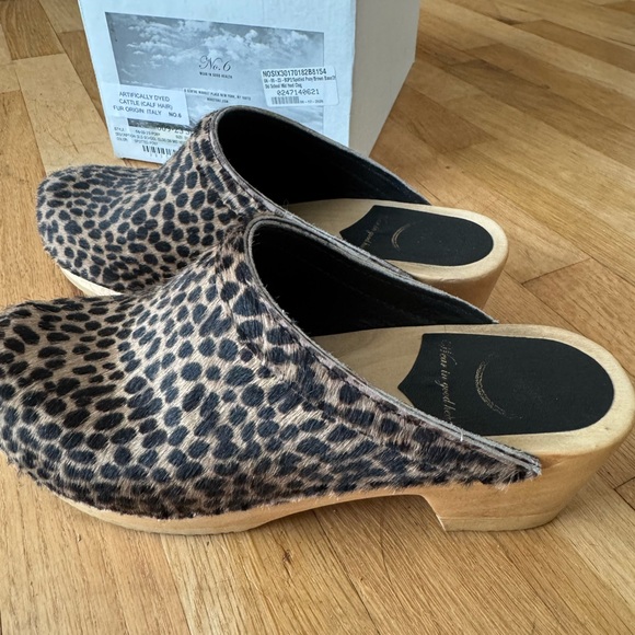 Women’s No.6 Old School Clog On Mid Heel, Spotted Pony,39 - Picture 4 of 9